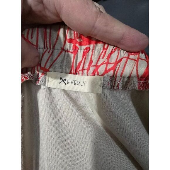 Red & White Everly Elastic Waist Skirt With Bird & Branch Print Womens - Picture 6 of 8